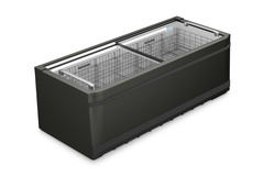 Изображение на продукта, Перспектива: Странично, затворен, Фризерна ракла за супермаркет, Цвят на корпуса: сив