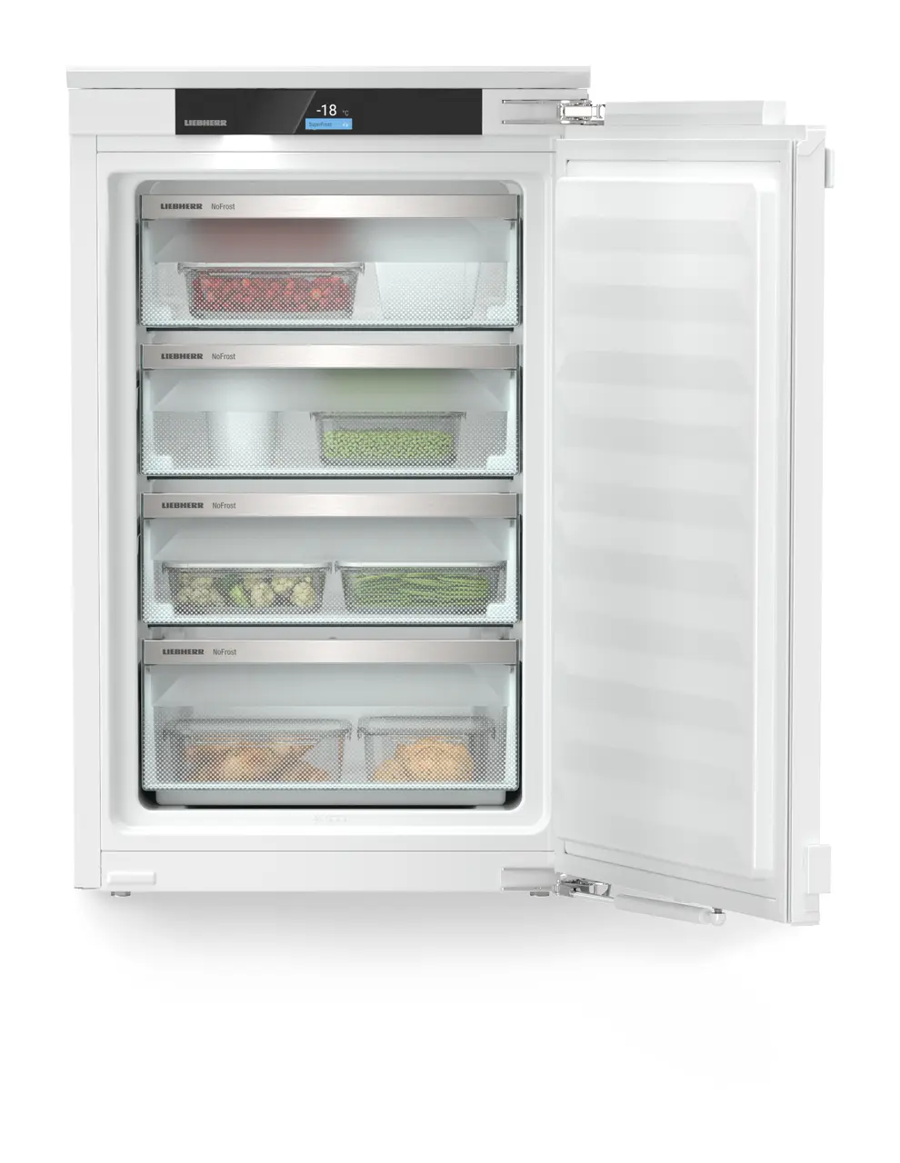Product image, Perspective: straight open decorated, Freezer for integrated use with NoFrost