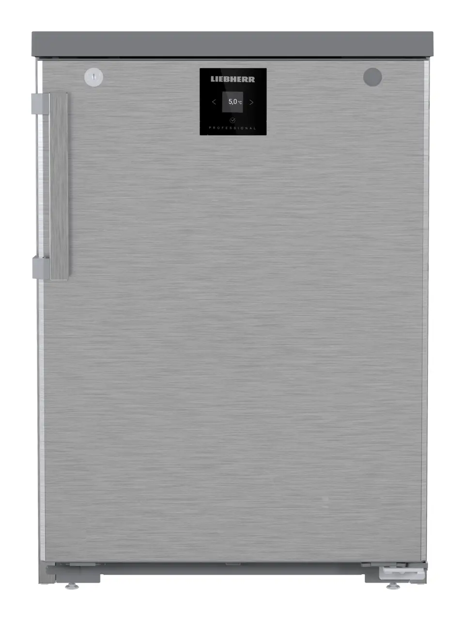 Obraz produktu, Perspektywa: Na wprost, zamknięte, Chłodziarka do zabudowy pod blat z chłodzeniem powietrzem obiegowym, Kolor obudowy: Stal szlachetna, Kolor drzwi: Stal szlachetna