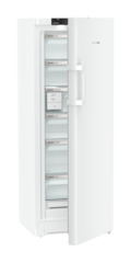 Product image, Perspective: oblique half-open empty, Freestanding freezer with NoFrost and EasyTwist-Ice, Casing colour: white, Door colour: white