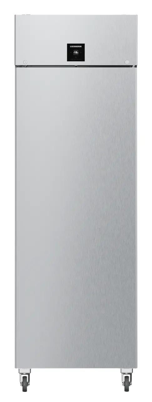 Produktbild, Perspektiv: Framifrån, stängd, Frysskåp GN 2/1 med konvektionskylning, Färg på hölje: Rostfritt stål, Färg på dörr: Rostfritt stål