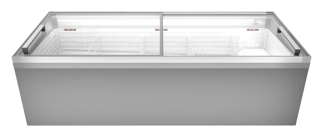 Image de produit, Perspective: Forme spéciale, Congélateur-coffre de supermarché, Couleur de l’habillage: blanc