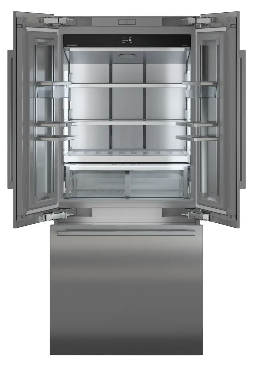 Product image, Perspective: straight open empty, Combined refrigerator-freezer with BioFresh and NoFrost for integrated use