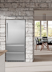 Product image, Perspective: milieu, Fridge-freezer with NoFrost, Casing colour: stainless steel, Door colour: stainless steel