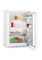 Product image, Perspective: oblique open decorated, Table top refrigerator, Casing colour: white, Door colour: white
