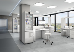 Produkt-Bild, Perspektive: Milieu, Labor-Kühl-Gefrierkombination mit NoFrost, Gehäusefarbe: Weiß, Türfarbe: Weiß