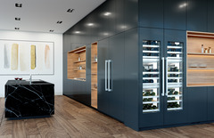 Product image, Perspective: milieu, Built-in multi-temperature wine cabinet, Casing colour: grey, Door colour: stainless steel