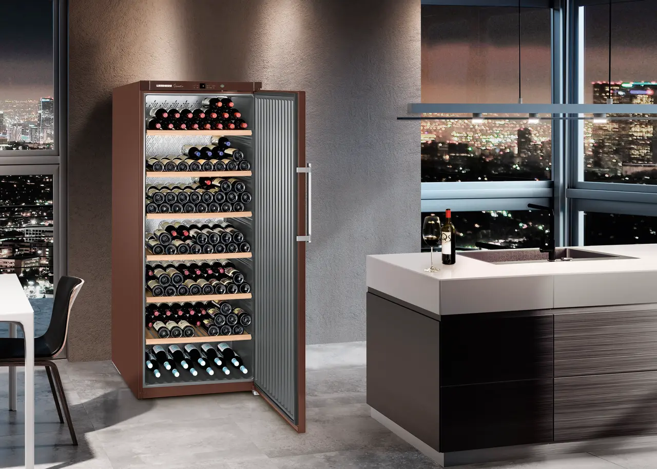 Product image, Perspective: milieu, Wine storage cabinet, Casing colour: terra, Door colour: terra