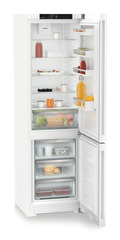Product image, Perspective: oblique open decorated, Combined fridge-freezers with EasyFresh and NoFrost, Casing colour: white, Door colour: white