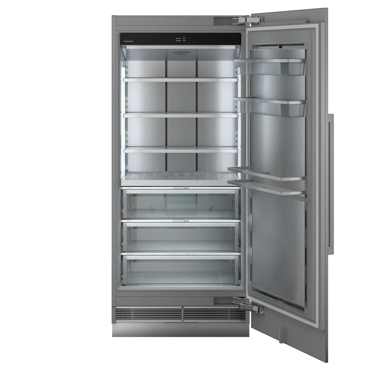 Product image, Perspective: straight open empty, Refrigerator with BioFresh for integrated use, Casing colour: grey