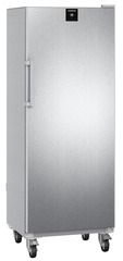 Product image, Perspective: oblique closed empty, Freestanding freezer with NoFrost, Casing colour: stainless steel, Door colour: stainless steel