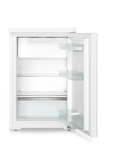 Izstrādājuma attēls, Perspektīva: Pretskats, atvērts, bez produktiem, Zemais ledusskapis, Korpusa krāsa: balta, Durvju krāsa: balta