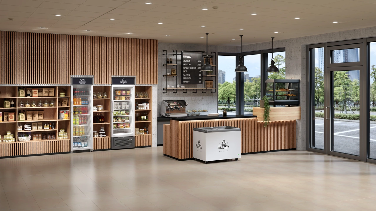 Image de produit, Perspective: Environnement, Congélateur pour crème glacée, Couleur de l’habillage: blanc