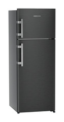 Product image, Perspective: oblique closed, Fridge-freezer with NoFrost, Casing colour: grey, Door colour: BlackSteel