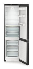Product image, Perspective: straight open empty, Fridge-freezer with BioFresh and NoFrost, Casing colour: black, Door colour: BlackSteel