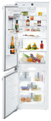 Product image, Perspective: straight open decorated, Combined refrigerator-freezer with NoFrost for integrated use