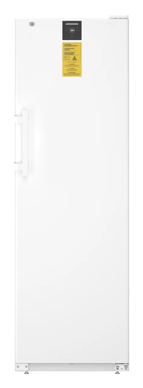 Immagine del prodotto, Prospettiva: Frontale chiuso vuoto, Frigorifero da laboratorio con raffreddamento a ricircolo d'aria e interno privo di fonti di accensione, Colore della struttura: bianco, Colore della porta: bianco