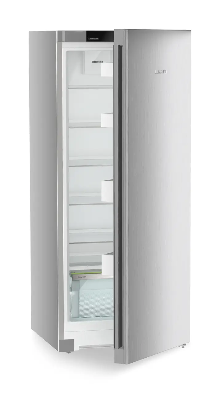 Изображение на продукта, Перспектива: Странично, полуотворен, празен, Свободно стоящ хладилник с EasyFresh, Цвят на корпуса: фино сребро