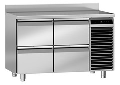 Image de produit, Perspective: Oblique fermé, Table réfrigérée avec réfrigération dynamique, Couleur de l’habillage: acier inox, Couleur de porte: acier inox