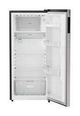Product image, Perspective: straight open empty, Single-door refrigerator 202 l in 3 star with VegFresh box, Casing colour: grey, Door colour: Stainless Steel