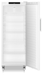 Izstrādājuma attēls, Perspektīva: Pretskats, atvērts, bez produktiem, Dzesēšanas iekārta ar cirkulācijas dzesēšanas sistēmu, Korpusa krāsa: balta, Durvju krāsa: balta