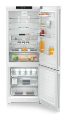 Product image, Perspective: straight open decorated, Combined fridge-freezers with EasyFresh and NoFrost, Casing colour: white, Door colour: white