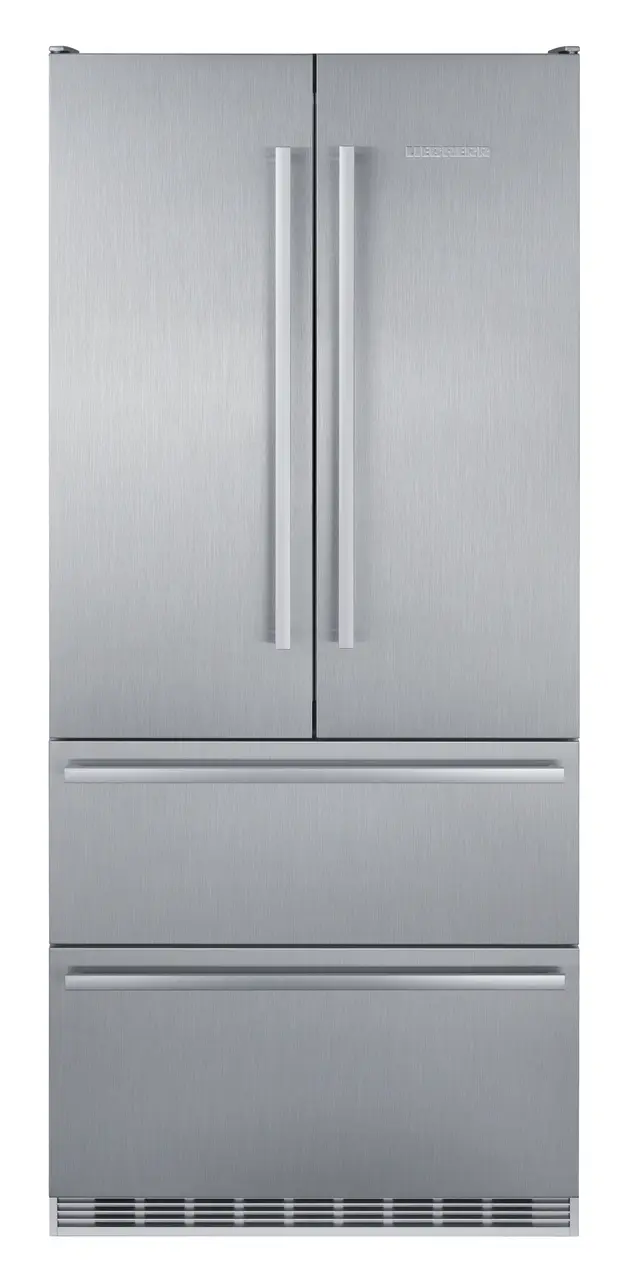 Product image, Perspective: straight closed, Fridge-freezer with BioFresh and NoFrost, Casing colour: stainless steel, Door colour: stainless steel