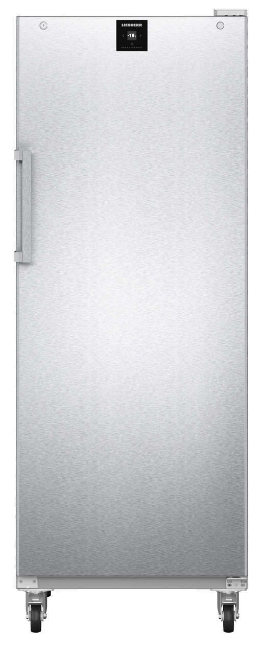 Product image, Perspective: straight closed empty, Freestanding freezer with NoFrost, Casing colour: stainless steel, Door colour: stainless steel