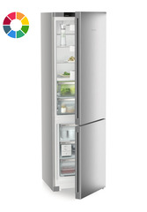 Produkt-Bild, Perspektive: schräg halb offen dekoriert, Kühl-Gefrierkombination mit BioFresh und NoFrost, Gehäusefarbe: individuell, Türfarbe: individuell