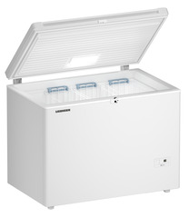 Product image, Perspective: oblique open empty, Chest freezers, Casing colour: white, Door colour: white