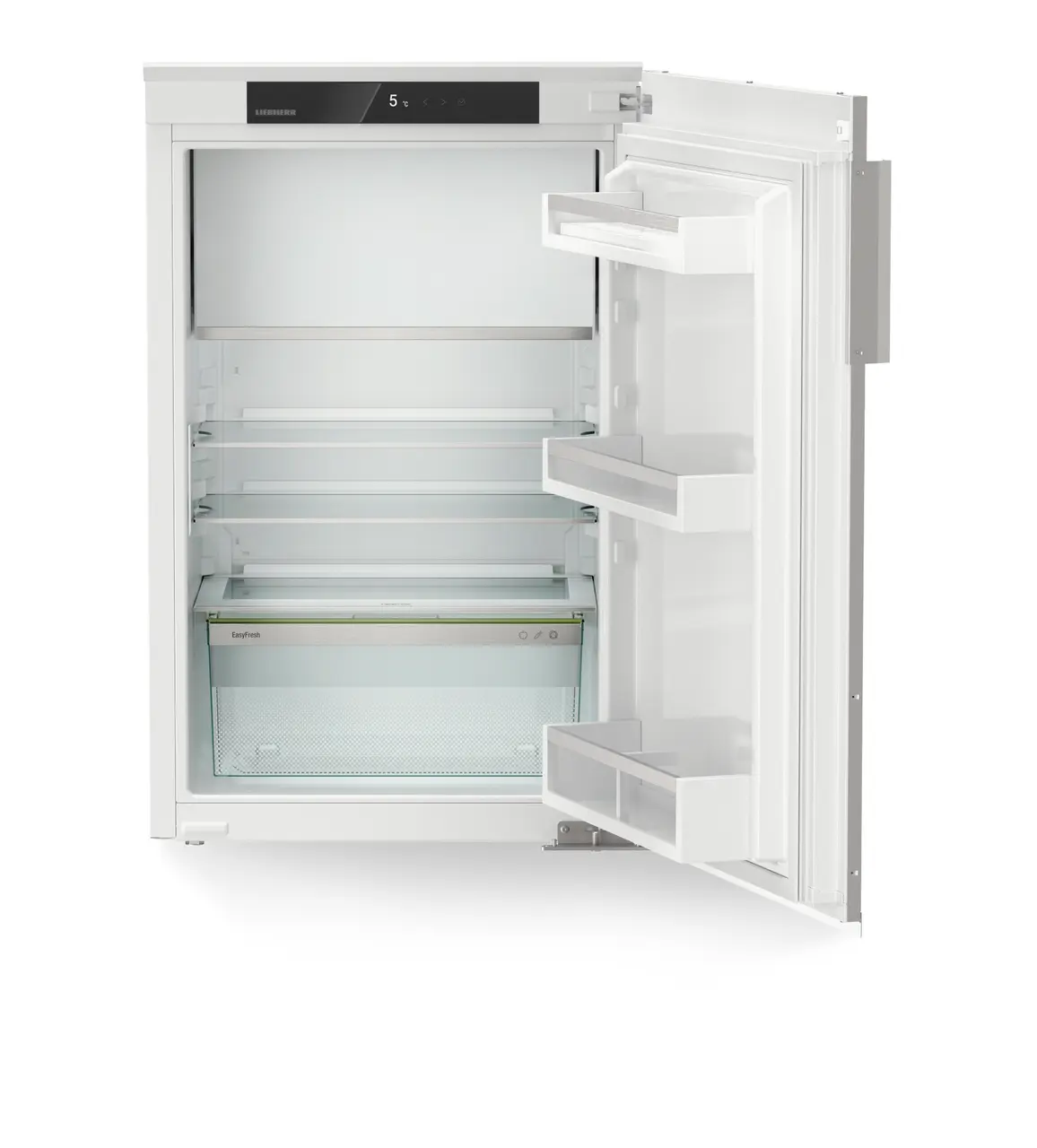 Изображение на продукта, Перспектива: Отпред, отворен, празен, Хладилник с възможност за декориране