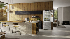 Product image, Perspective: milieu, Fridge-freezer with BioFresh and NoFrost, Casing colour: silver, Door colour: stainless steel