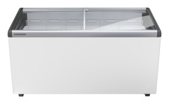 Produkt-Bild, Perspektive: gerade geschlossen leer, Eiscreme-Gefriertruhe, Gehäusefarbe: Weiß