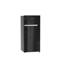Product image, Perspective: oblique closed, Single-door refrigerator 202 l in 3 star and horizontal handle, Casing colour: grey, Door colour: Black Gloss
