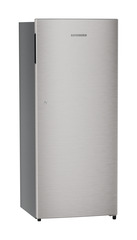 Product image, Perspective: oblique closed, Single-door refrigerator 222 l in 3 star with VegFresh box, Casing colour: grey, Door colour: Stainless Steel