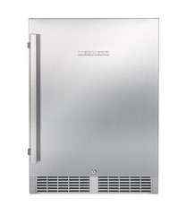 Product image, Perspective: straight closed, Outdoor fridge, Casing colour: grey, Door colour: stainless steel