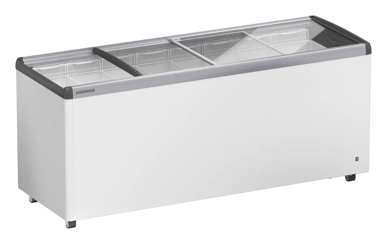 Product image, Perspective: oblique half-open empty, Ice-cream chest freezer, Casing colour: white