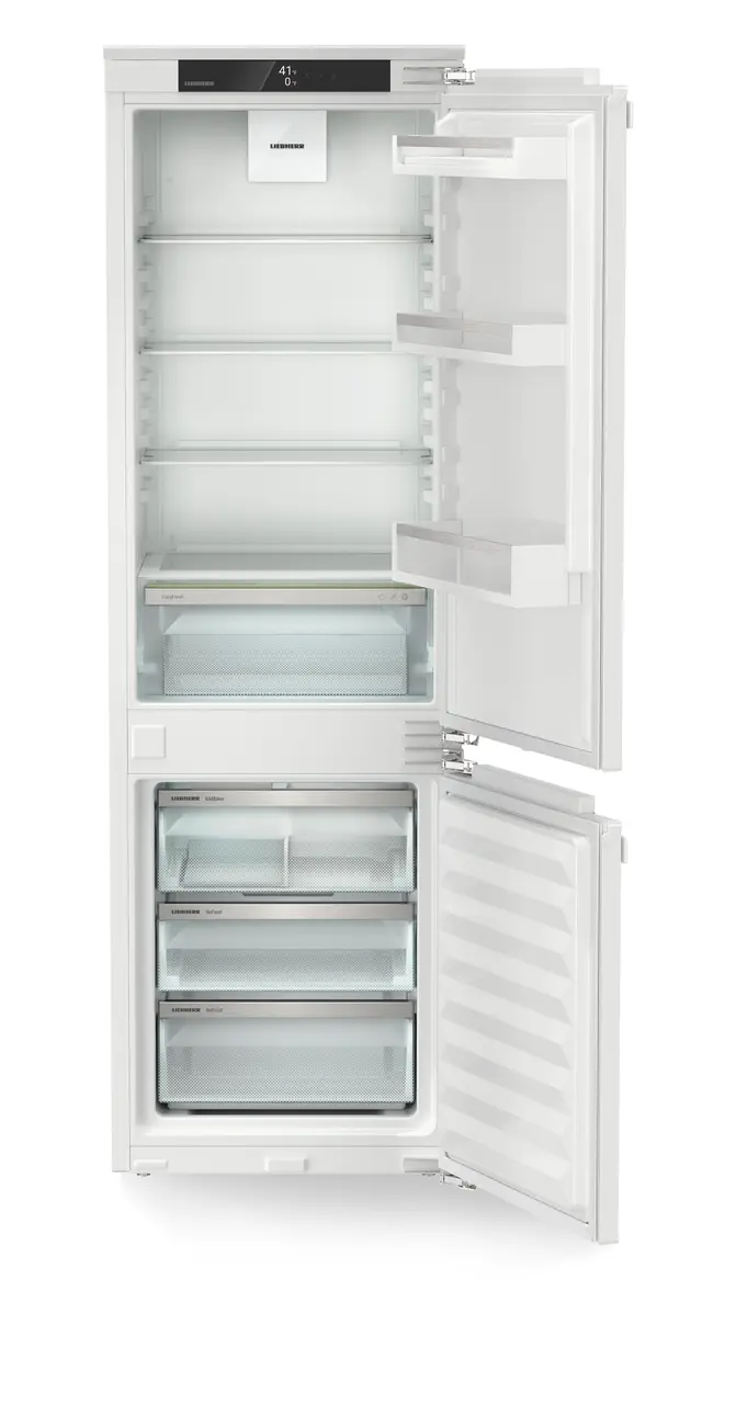 Product image, Perspective: straight open empty, Integrable fridge-freezer with EasyFresh and NoFrost