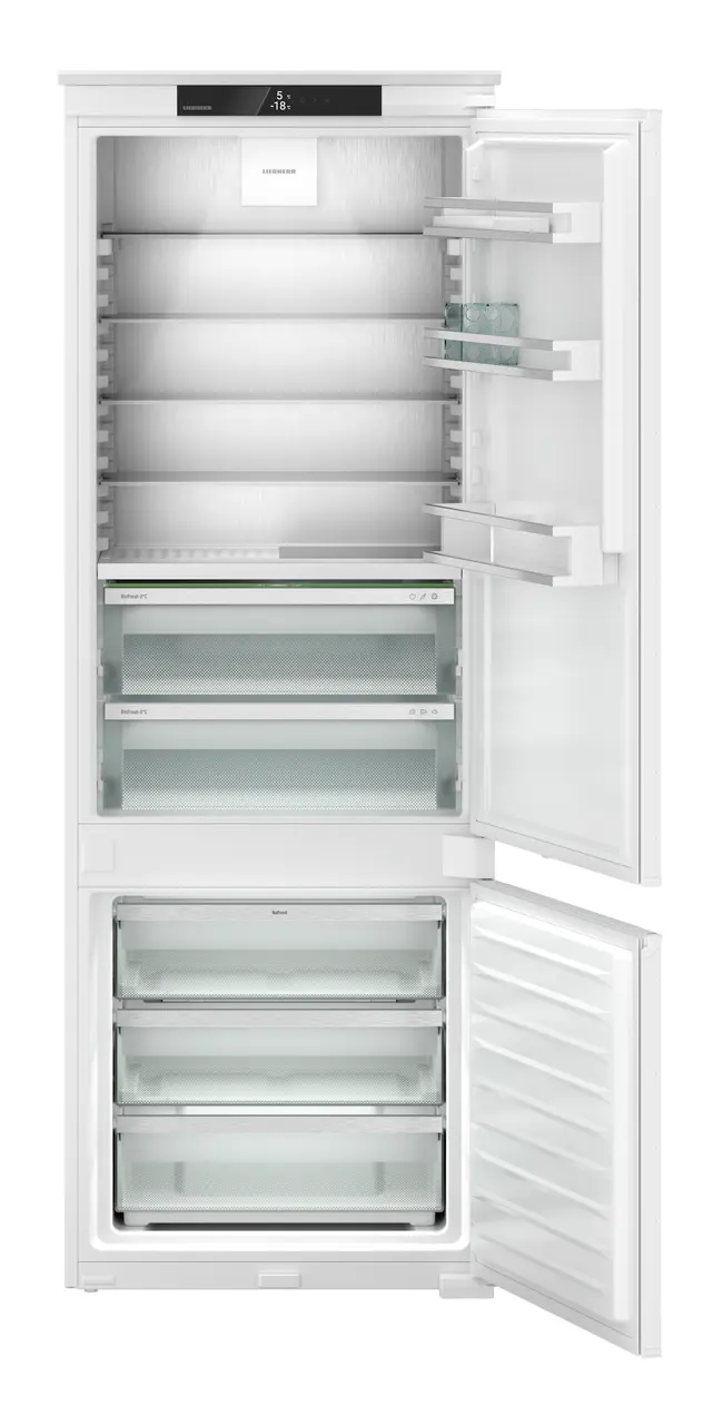 Produkt-Bild, Perspektive: gerade offen leer, Integrierbare Kühl-Gefrierkombination mit BioFresh und NoFrost