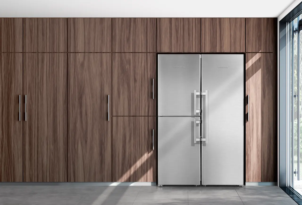 Product image, Perspective: milieu, Side-by-Side combination, Casing colour: stainless steel, Door colour: stainless steel