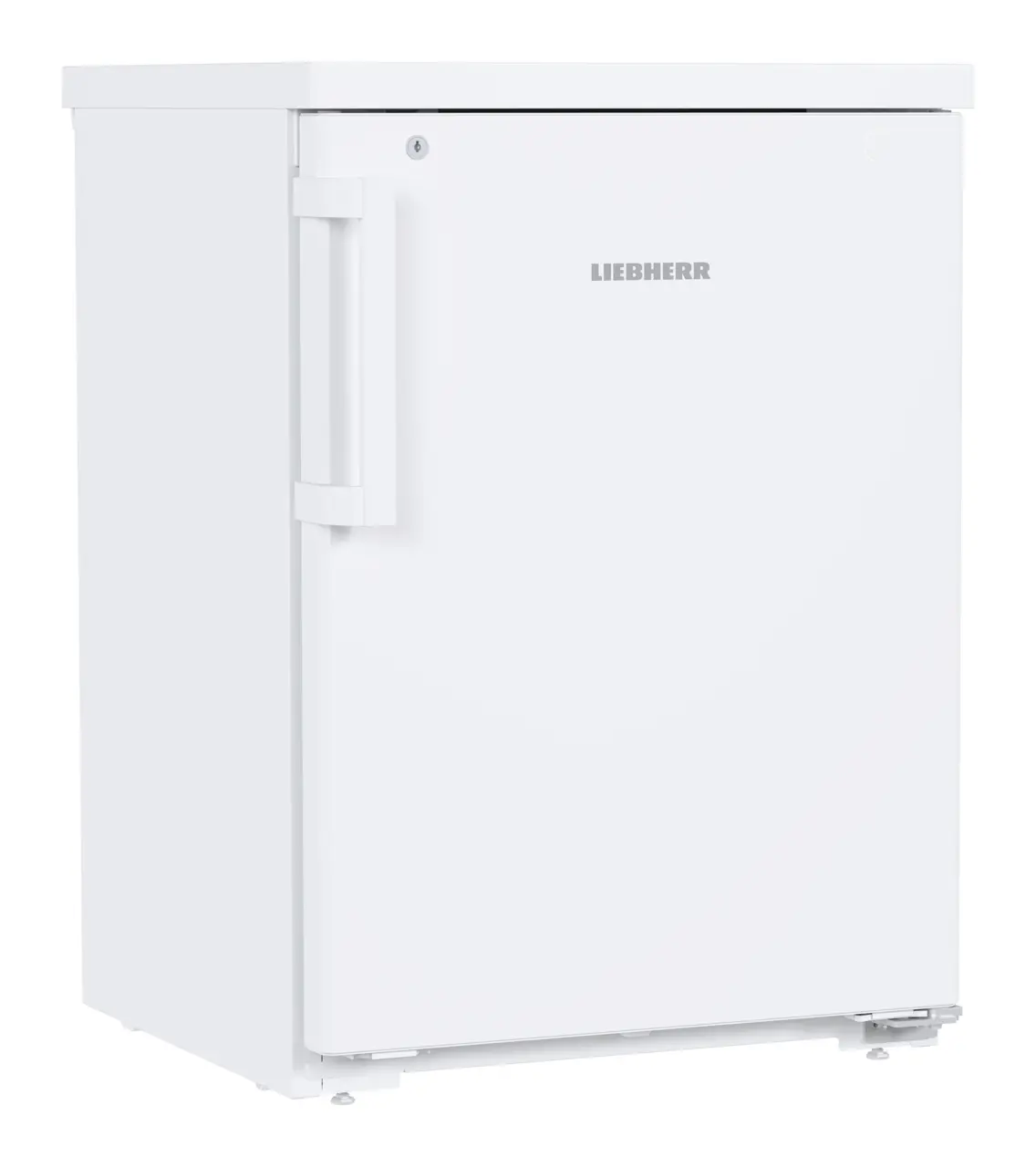 Obraz produktu, Perspektywa: Pod kątem, zamknięte, Chłodziarka do zabudowy pod blat z chłodzeniem powietrzem obiegowym, Kolor obudowy: Biała, Kolor drzwi: Biała