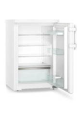 Produkt-Bild, Perspektive: schräg offen leer, Tischkühlschrank, Gehäusefarbe: Weiß, Türfarbe: Weiß