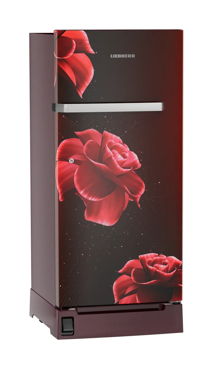 Product image, Perspective: oblique closed, Single-door refrigerator 191 l in 5 star with inverter compressor, Casing colour: red, Door colour: Red Divine