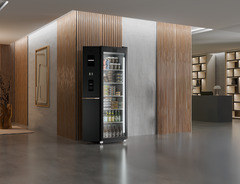 Produkt-Bild, Perspektive: Milieu, Kühlgerät mit Umluftkühlung, Gehäusefarbe: Schwarz, Türfarbe: Schwarz