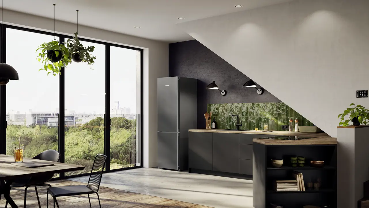 Изображение продукции, Перспектива: Внешние условия, Комбинированный холодильник-морозильник с EasyFresh и NoFrost