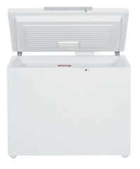 Product image, Perspective: straight open empty, Laboratory chest freezer with Comfort electronic controller, Casing colour: white