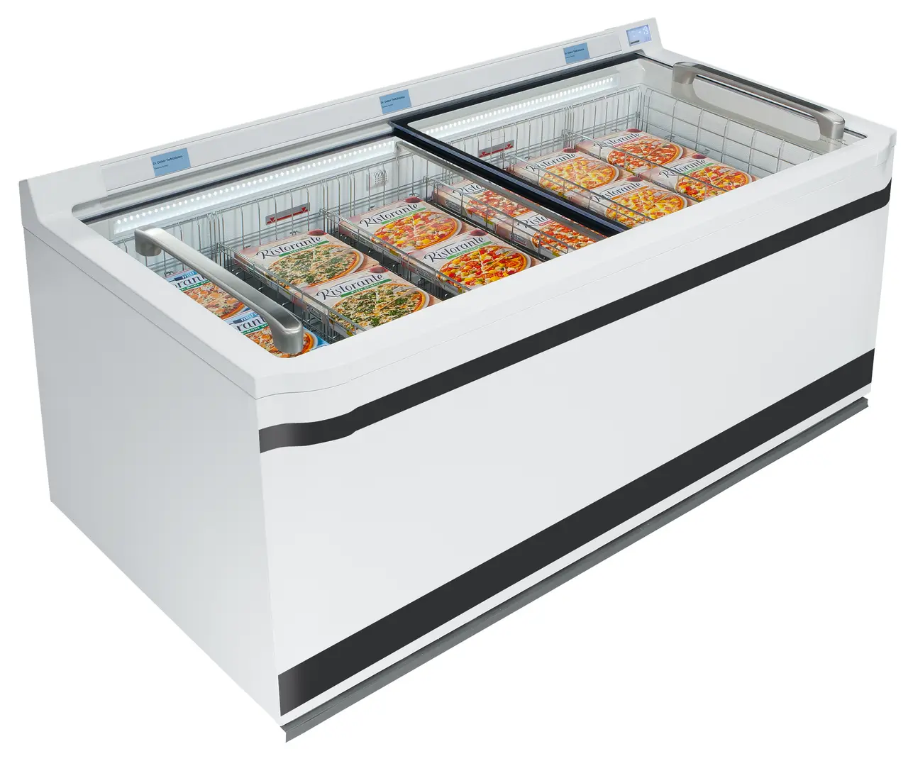 Image de produit, Perspective: Oblique fermé vide, Réfrigérateur-coffre et congélateur-coffre de supermarché, Couleur de l’habillage: blanc