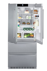 Product image, Perspective: special form, Fridge-freezer with BioFresh and NoFrost, Casing colour: stainless steel, Door colour: stainless steel