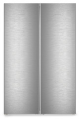 Изображение на продукта, Перспектива: Отпред, затворен, Комбинация Side-by-Side, Цвят на корпуса: фино сребро, Цвят на вратата: благородна стомана