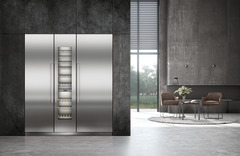 Product image, Perspective: milieu, Built-in multi-temperature wine cabinet, Casing colour: grey